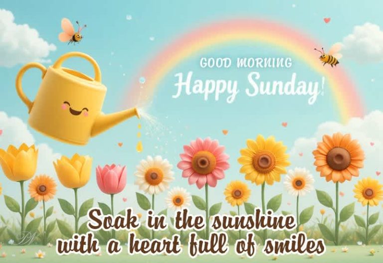 Good Morning – Happy Sunday – Soak in the sunshine with a heart full of smiles