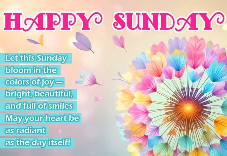 Let this Sunday bloom in the colors of joy — bright, beautiful, and full of smiles. May your heart be as radiant as the day itself!