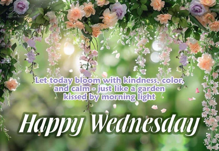 Happy Wednesday – Let today bloom with kindness, color, and calm — just like a garden kissed by morning light Happy Wednesday – Let today bloom with kindness, color, and calm — just like a garden kissed by morning light