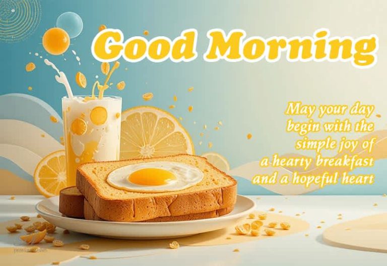 Good Morning – May your day begin with bright thoughts, warm smiles, and the simple joy of a hearty breakfast and a hopeful heart