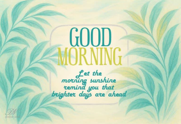 Good Morning – Let the Morning Sunshine Remind You Brighter Days Are Ahead