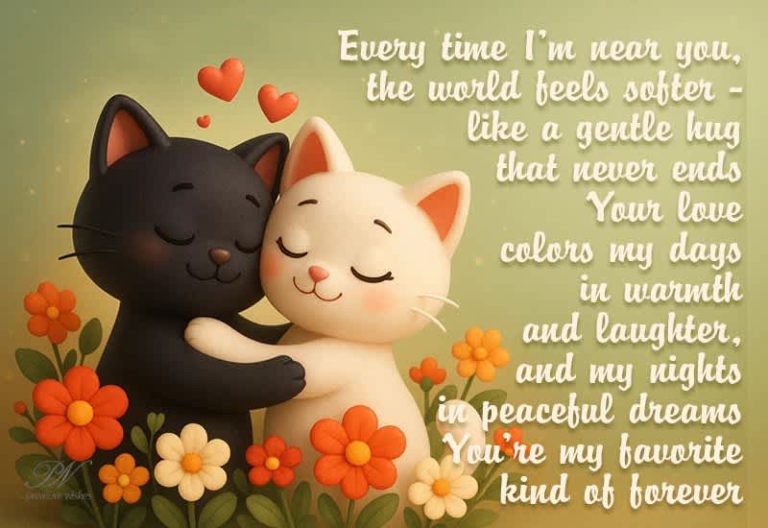 Every time I’m near you, the world feels softer — like a gentle hug that never ends