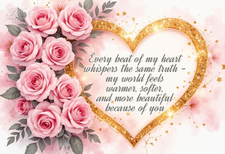 Every beat of my hear whispers the same truth – my world feels warmer, softer and more beautiful because of you