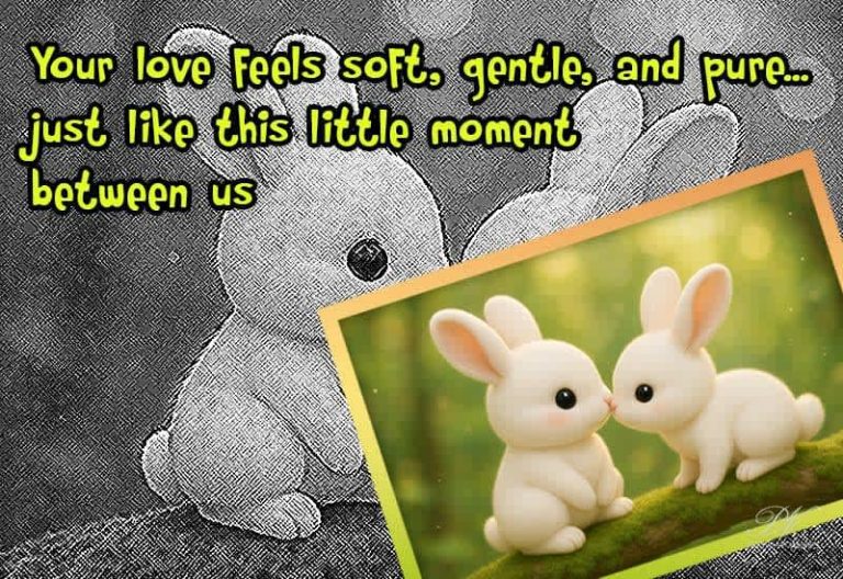 Your love feels soft, gentle, and pure… just like this little moment between us