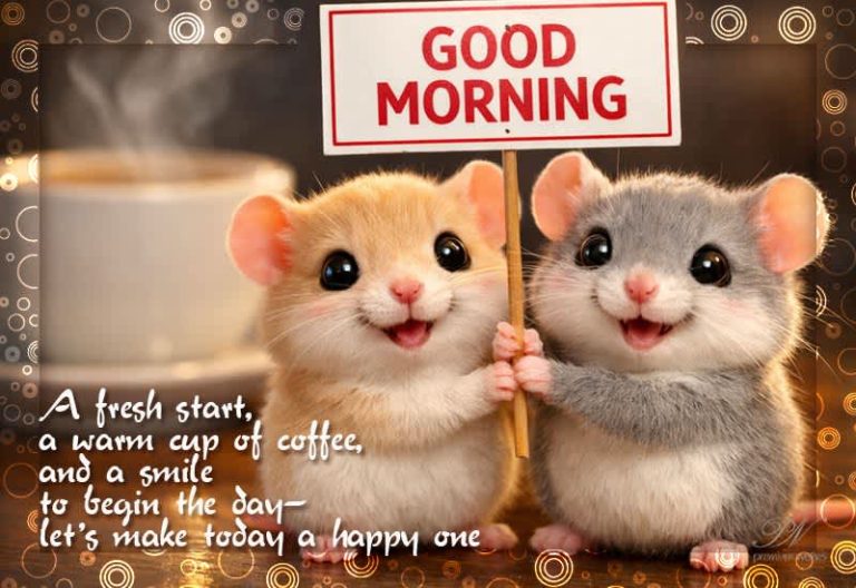 Good Morning Wishes with Cute Hamsters to Start Your Day Smiling