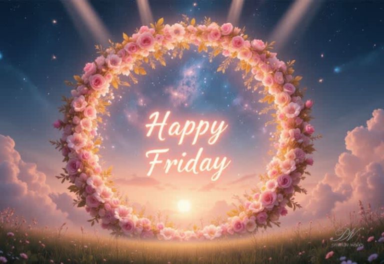 Happy Friday – A Beautiful Floral Ring Greeting to Brighten Your Day