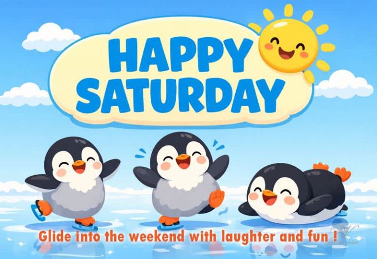 Happy Saturday 🎉 Glide into the Weekend with Laughter and Fun