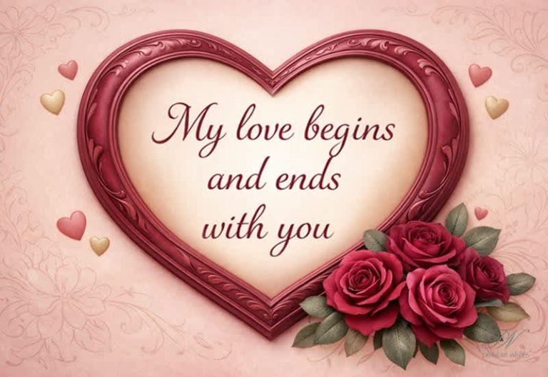 My Love Begins and Ends With You – A Timeless Romantic Love Quote My Love Begins and Ends With You – A Timeless Romantic Love Quote