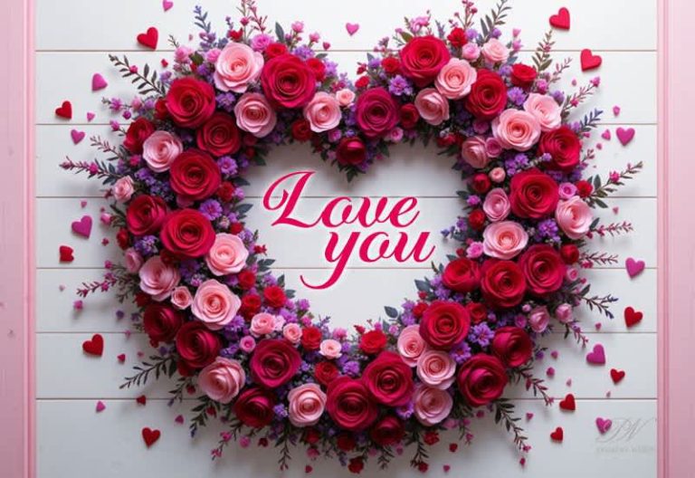 Love You – A Heart Filled With Roses and Feelings