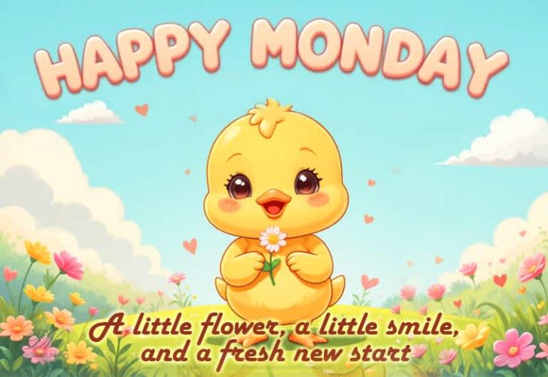 Happy Monday Wishes with a Cute Duck โ A Fresh New Start Happy Monday Wishes with a Cute Duck โ A Fresh New Start