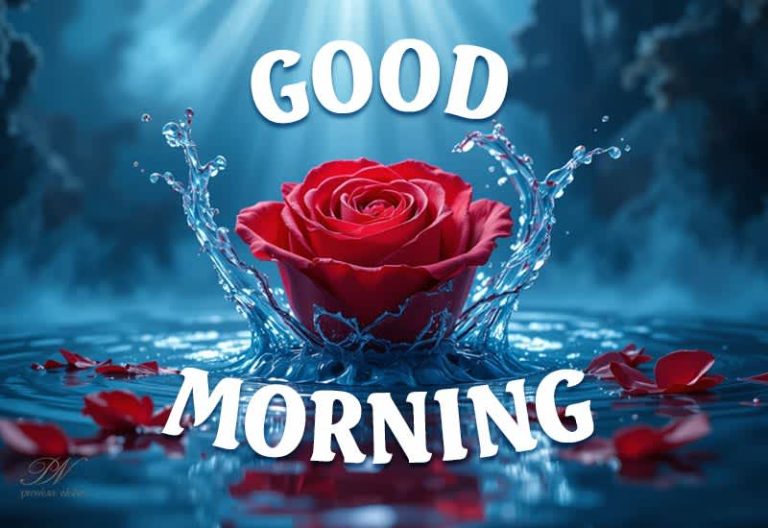 Good Morning Rose Greeting – Fresh Start Morning Wishes Image