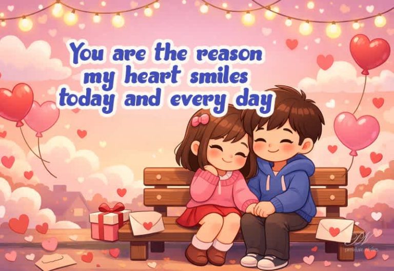 Romantic Love Greeting – You Are the Reason My Heart Smiles