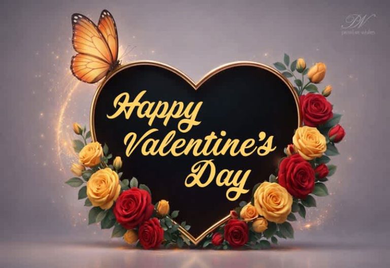 Happy Valentine’s Day Greeting – Elegant Heart, Roses & Love Wishes