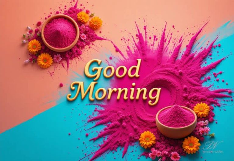 Holi Themed Good Morning Wishes – Colorful Festival Morning Greeting