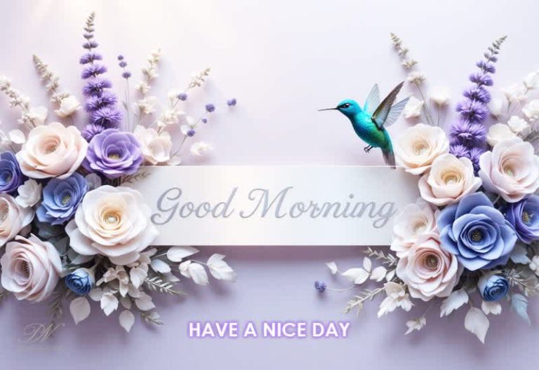 Beautiful Good Morning Wishes with Flowers and Hummingbird  Slug: