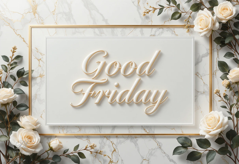 Elegant Good Friday Wishes with White Roses Elegant Good Friday Wishes with White Roses