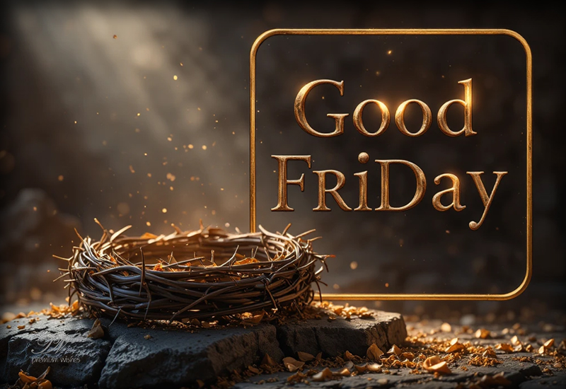 Good Friday Greeting with Crown of Thorns and Sacred Reflection