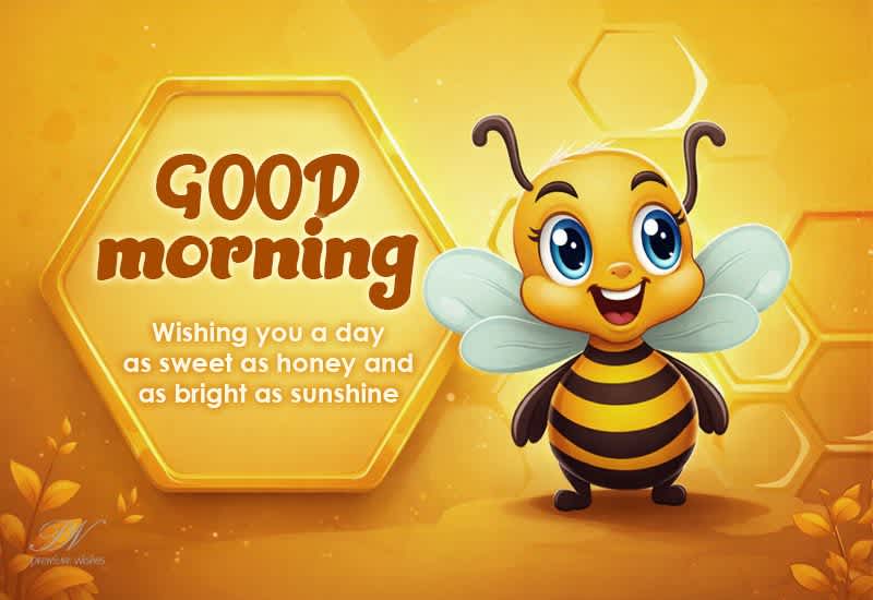 Good Morning Bee Image with Sweet as Honey Wishes