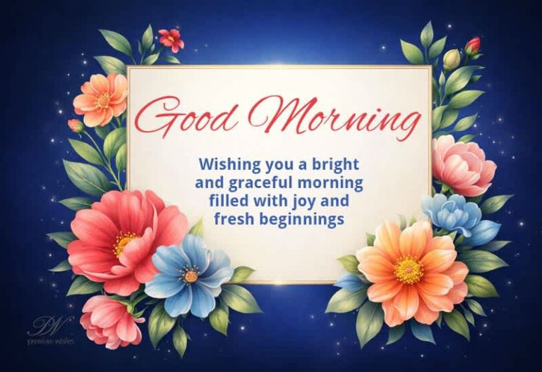 Good Morning Floral Greeting with Bright and Graceful Wishes