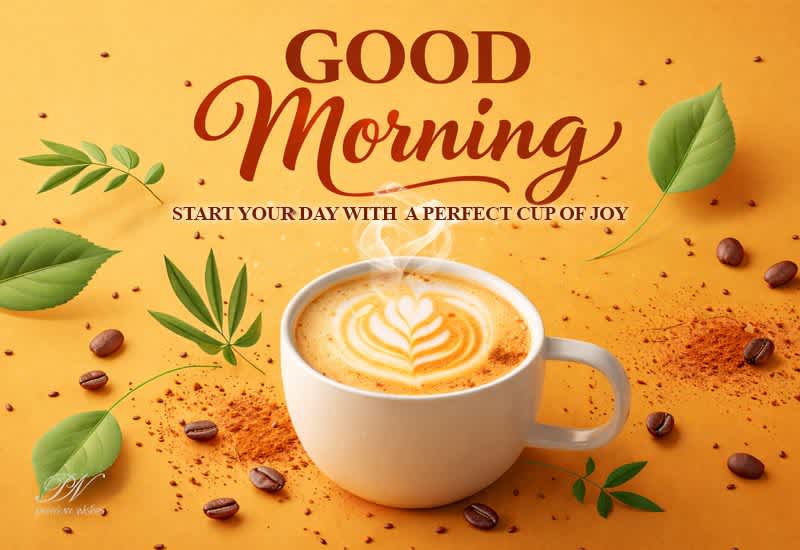 Good Morning Greeting with a Perfect Cup of Joy