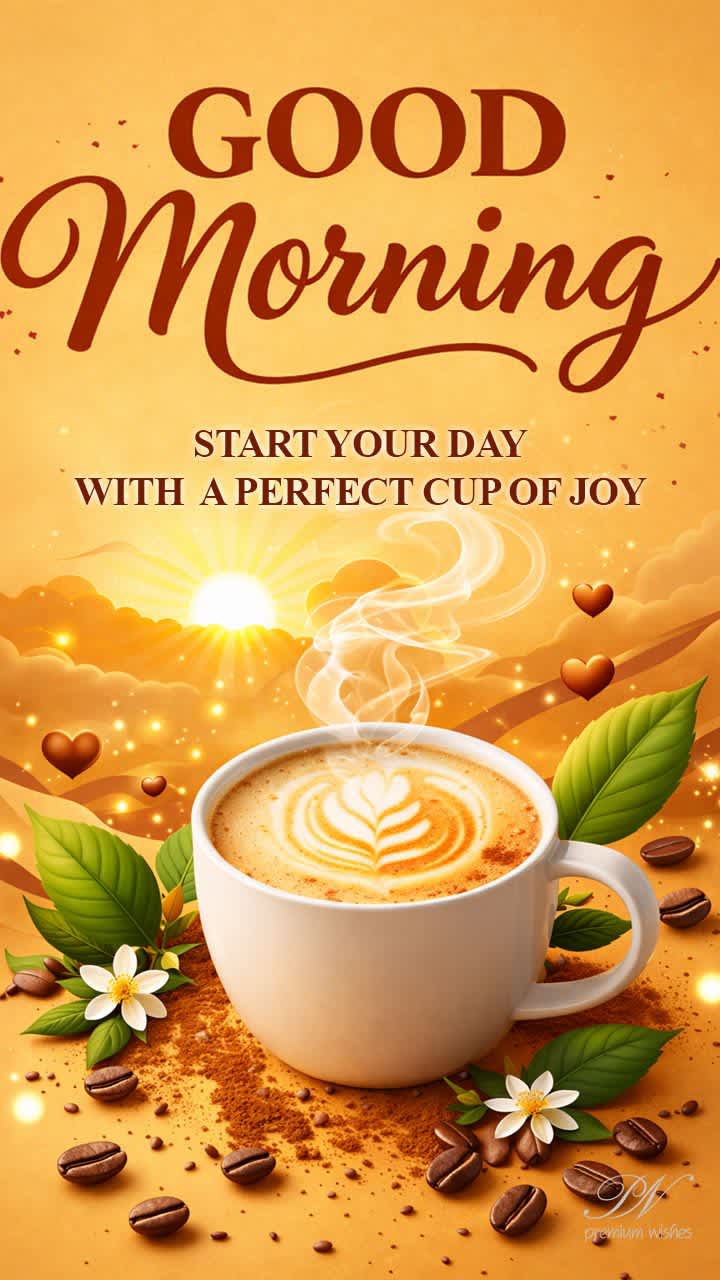 Good Morning Greeting with a Perfect Cup of Joy