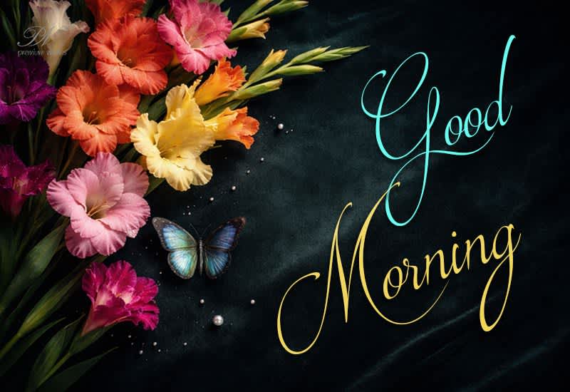 Good Morning – Colorful Flowers and Joyful Wishes