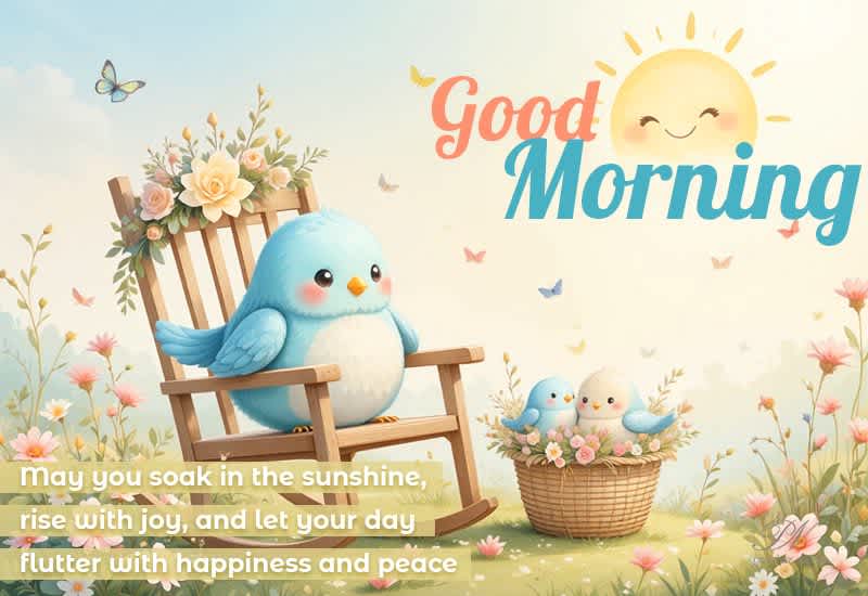 Good Morning – May Your Day Flutter with Happiness Good Morning – May Your Day Flutter with Happiness