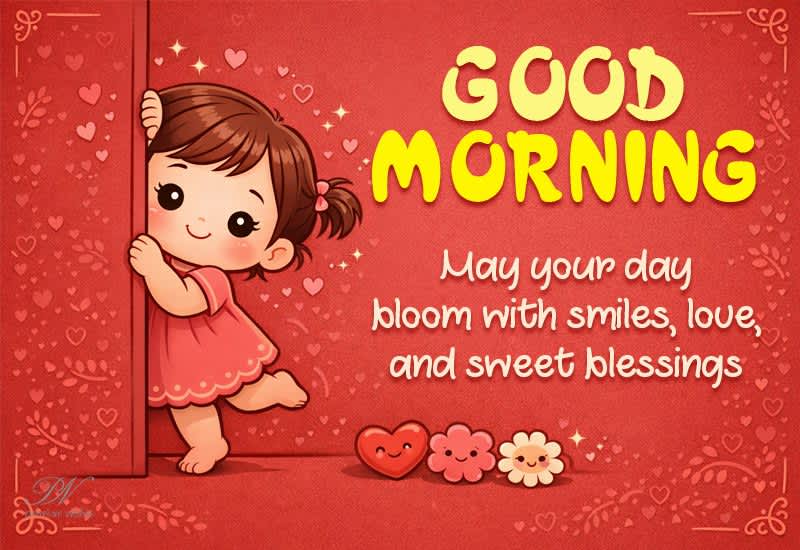 Good Morning – Sweet Blessings and Smiles Greeting