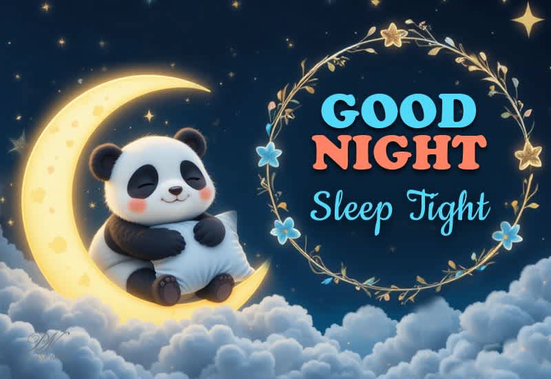 Good Night – Sleep Tight Cute Panda Greeting