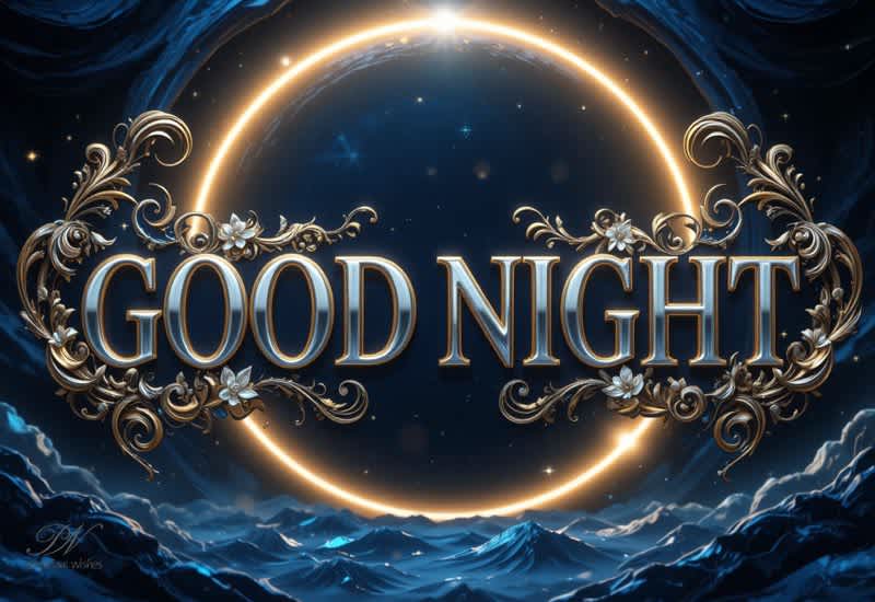 Good Night Greeting with Elegant Moon Glow and Peaceful Beauty Good Night Greeting with Elegant Moon Glow and Peaceful Beauty