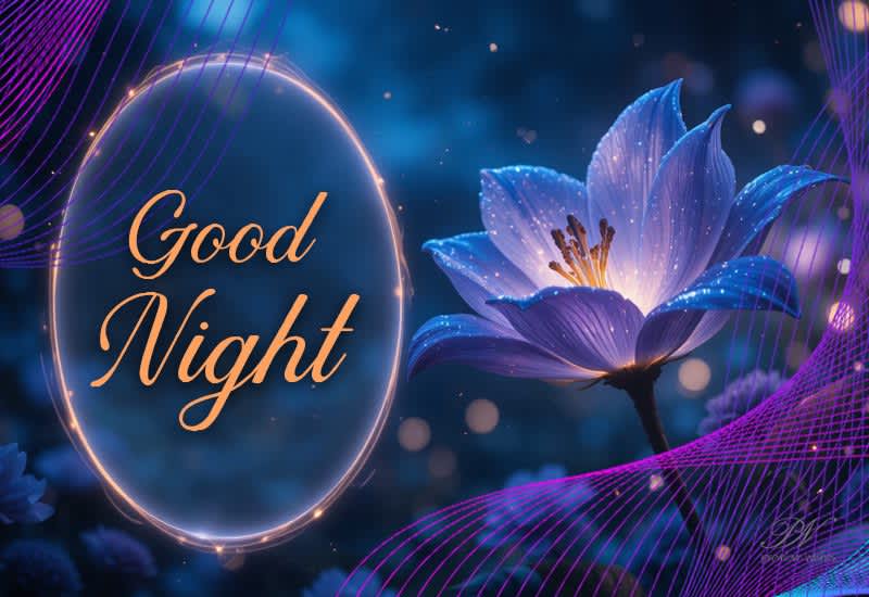 Good Night – Glowing Flower Greeting Card
