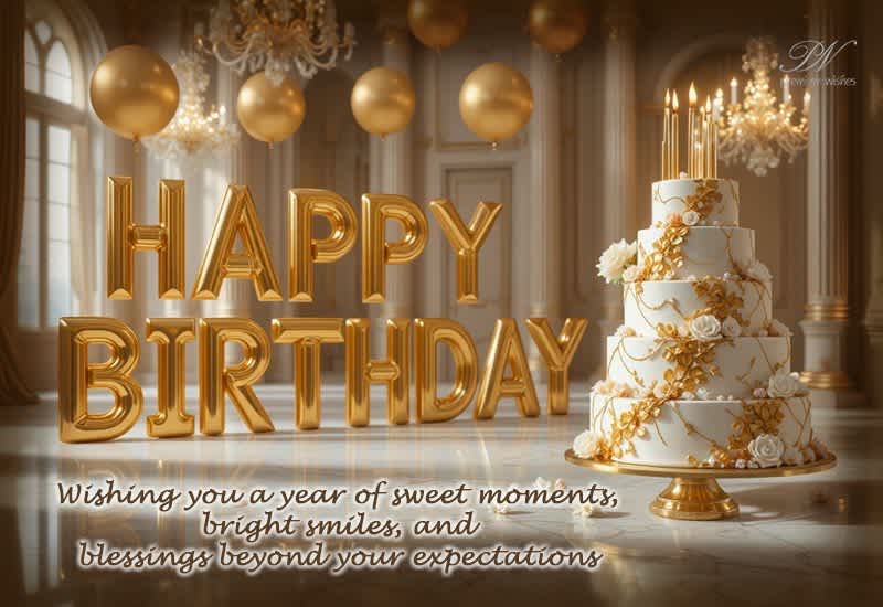 Happy Birthday Greeting with Sweet Moments, Bright Smiles and Blessings