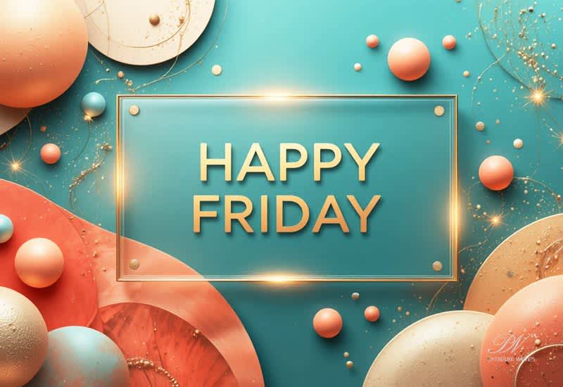 Happy Friday Greeting with a Stylish Modern Geometric Design