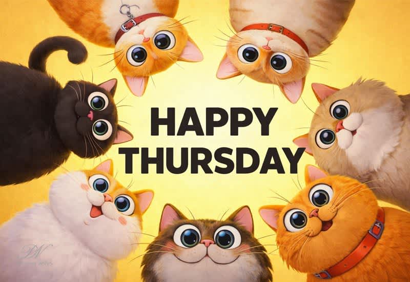 Happy Thursday – Cute Cat Wishes Greeting