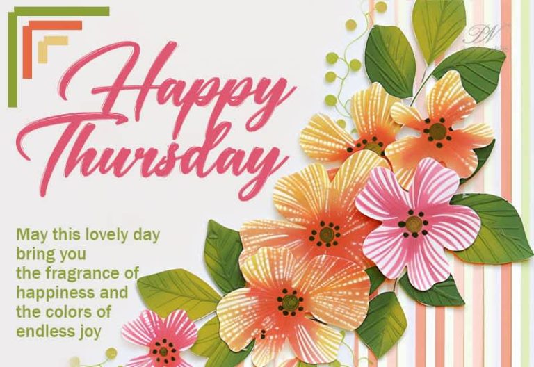 Happy Thursday Floral Greeting with Happiness and Endless Joy
