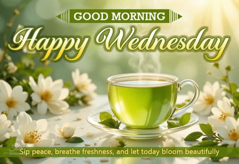 Good Morning Happy Wednesday – Sip Peace and Bloom Beautifully