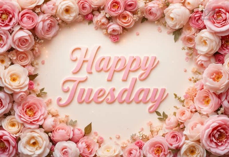 Happy Tuesday Wishes with Beautiful Floral Frame – Positive Tuesday Greetings Happy Tuesday Wishes with Beautiful Floral Frame – Positive Tuesday Greetings