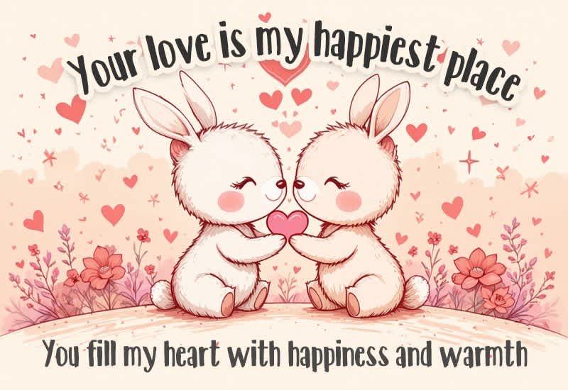 Your Love Is My Happiest Place Bunny Love Greeting