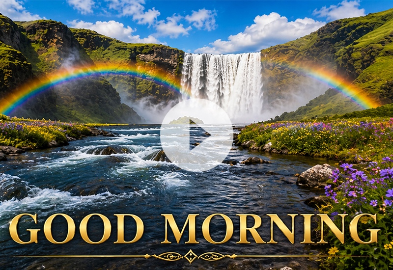 eautiful Good Morning Waterfall Wishes, Nature Greetings & Peaceful Morning Video
