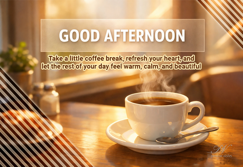 Good Afternoon Coffee Break Wishes – Relax and Refresh