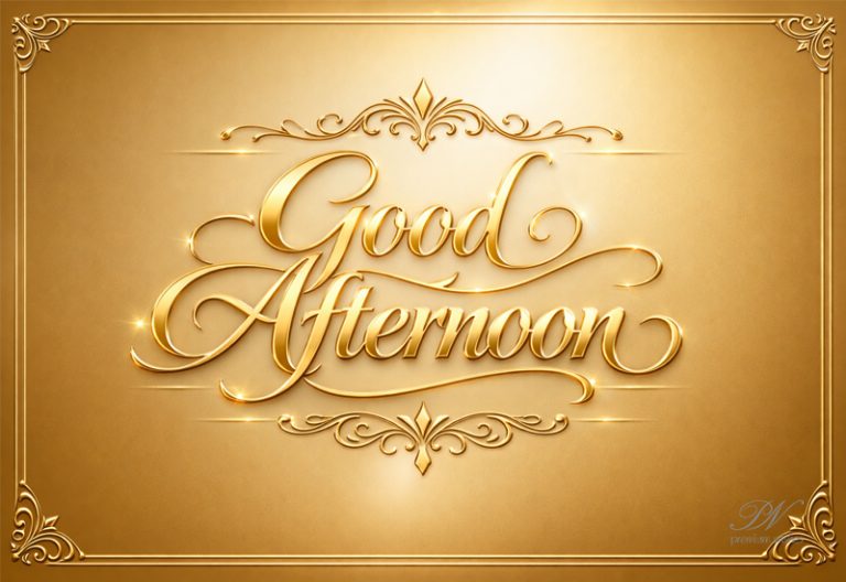 Good Afternoon Wishes with Golden Elegance and Warmth
