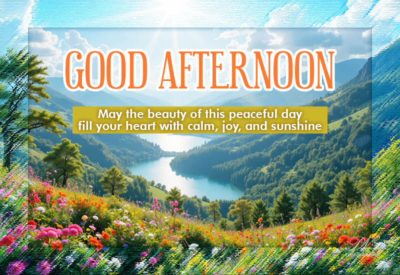 Good Afternoon Wishes with Peaceful Valley Beauty and Sunshine