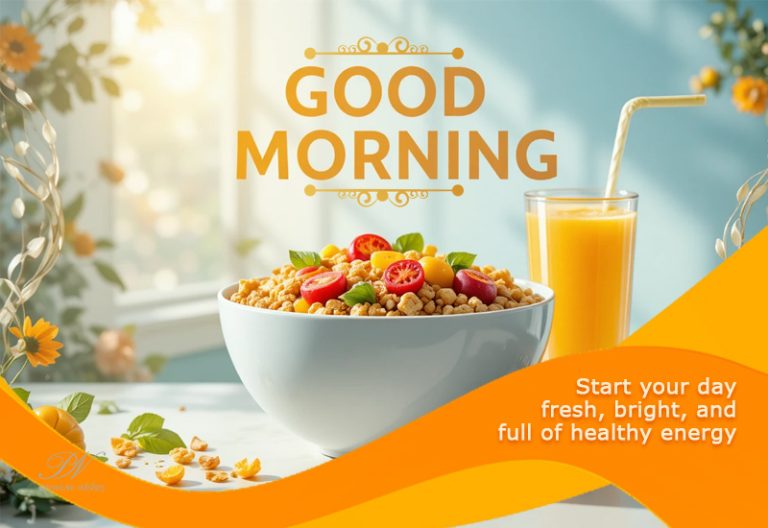 Good Morning Healthy Breakfast Wishes – Fresh Energy Greeting | Premium ...