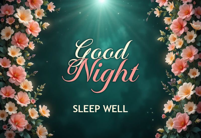 Good Night Wishes with a Beautiful Floral Frame and Sleep Well Message Good Night Wishes with a Beautiful Floral Frame and Sleep Well Message