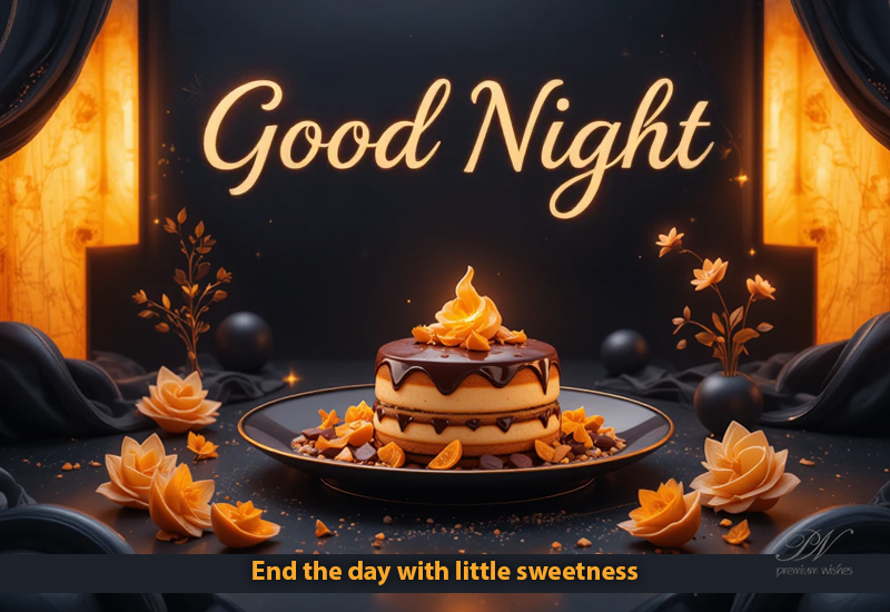 Good Night Sweet Dessert Wishes – Cozy Bedtime Greeting
