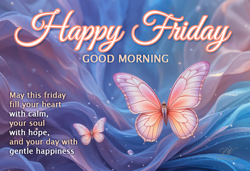 Happy Friday Good Morning Wishes with Butterflies and Gentle Happiness Happy Friday Good Morning Wishes with Butterflies and Gentle Happiness