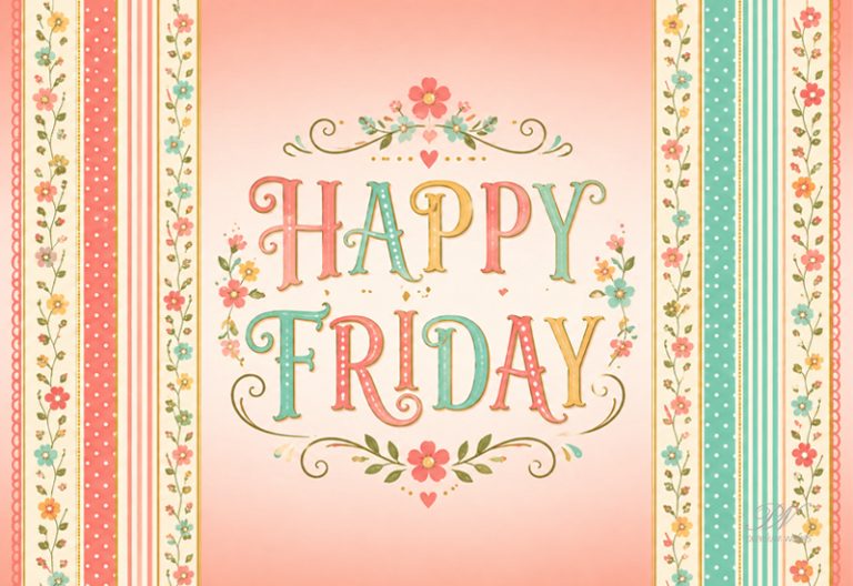 Happy Friday Vintage Floral Wishes – Elegant Greeting Happy Friday Vintage Floral Wishes – Elegant Greeting
