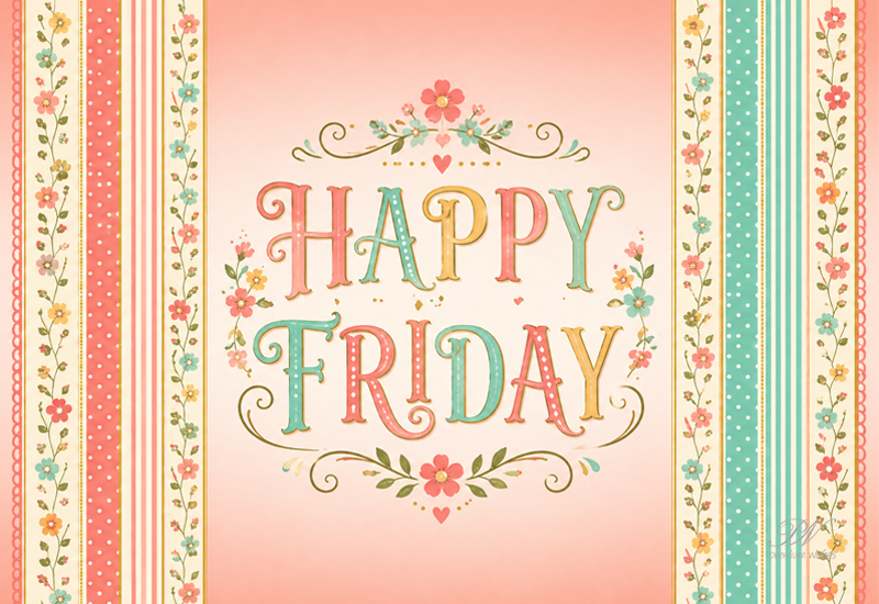 Happy Friday Vintage Floral Wishes – Elegant Greeting