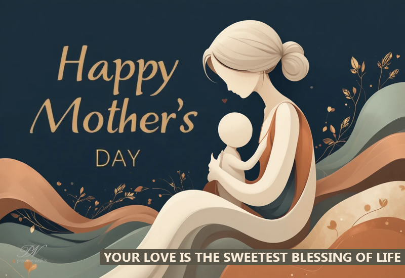 Happy Mother’s Day Minimal Art – Mother and Baby Love