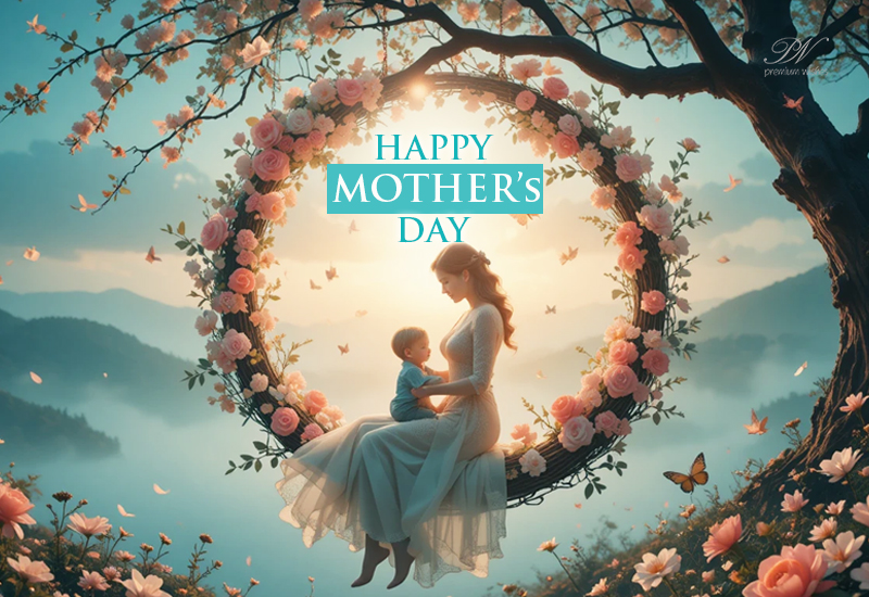 Happy Mother’s Day Floral Ring – Mother and Child Love Wishes